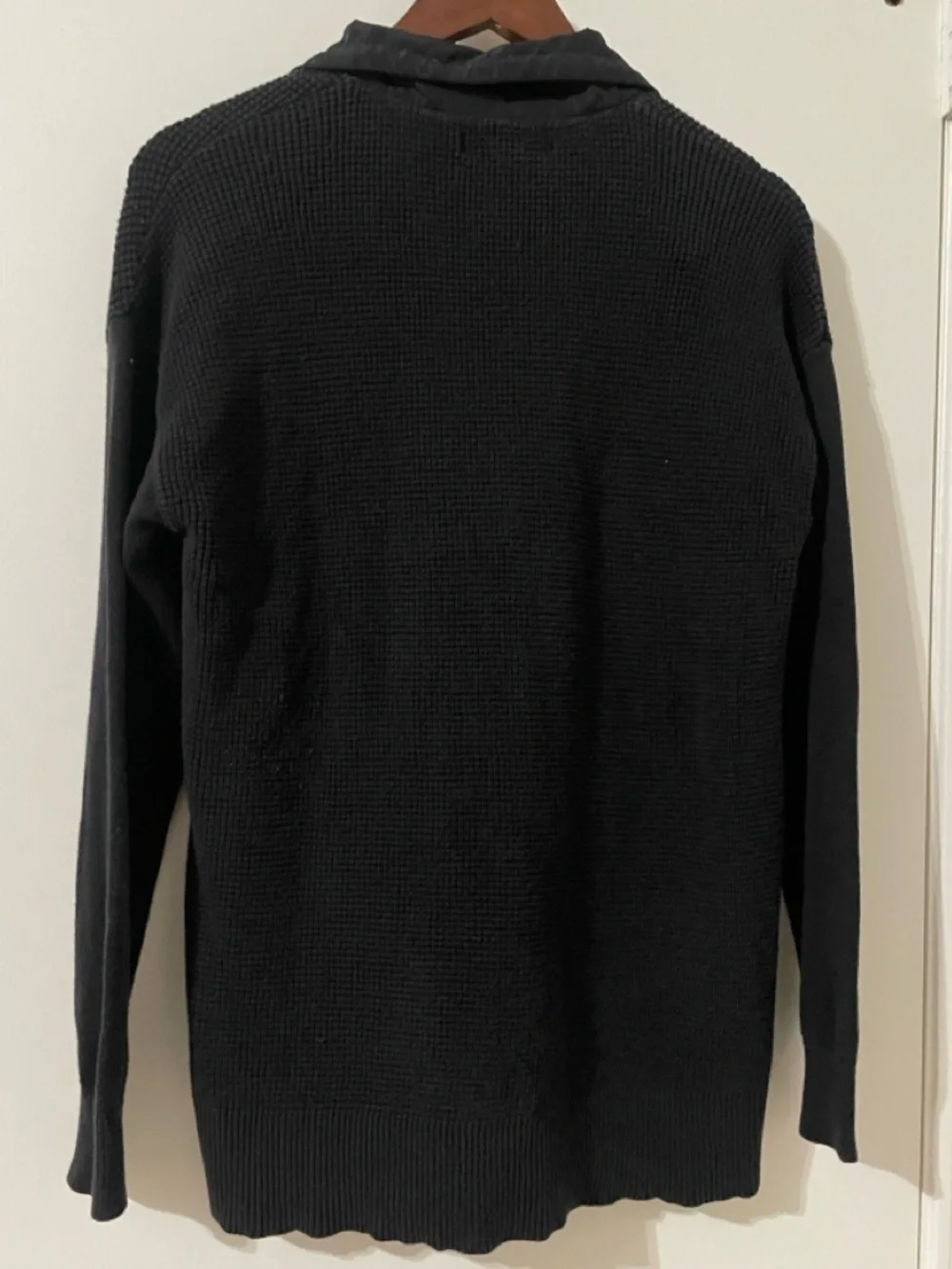 Lauren Active Ralph Lauren Mixed Media Knit Quarter-Zip Sweater - Black/Neon - M